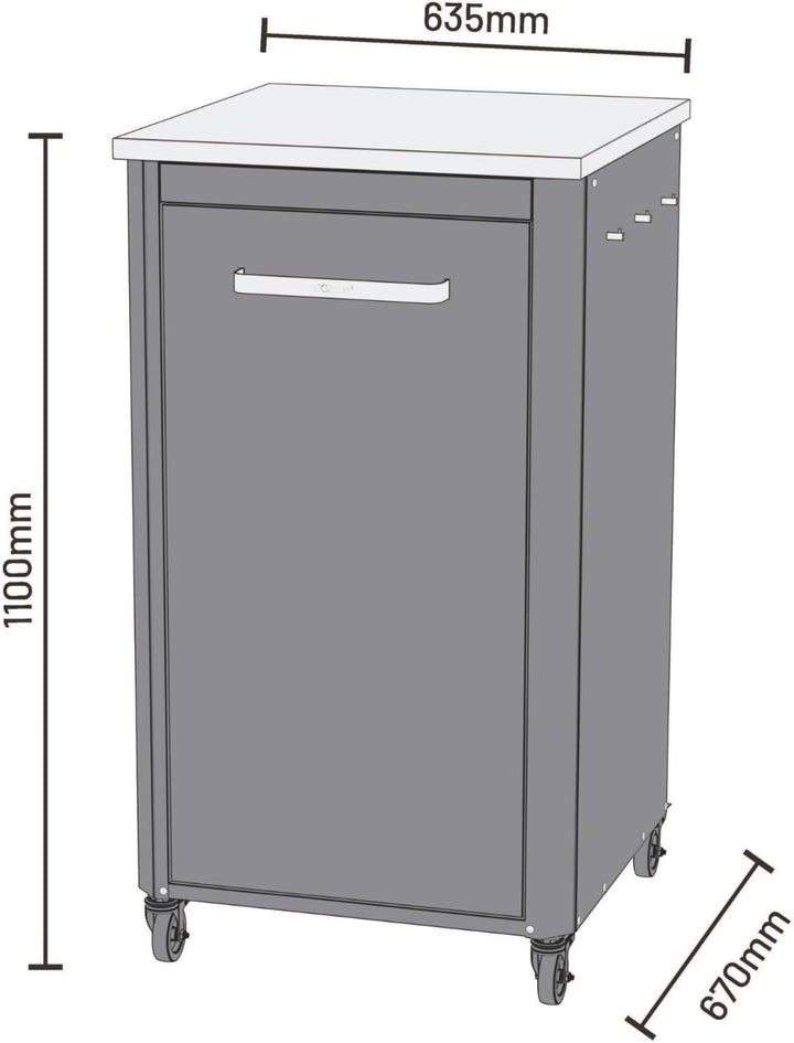 cozze® Outdoor Küche | H110 cm | Edelstahl Arbeitsplatte | Modulares Design | Mit Stauraum & Haken |