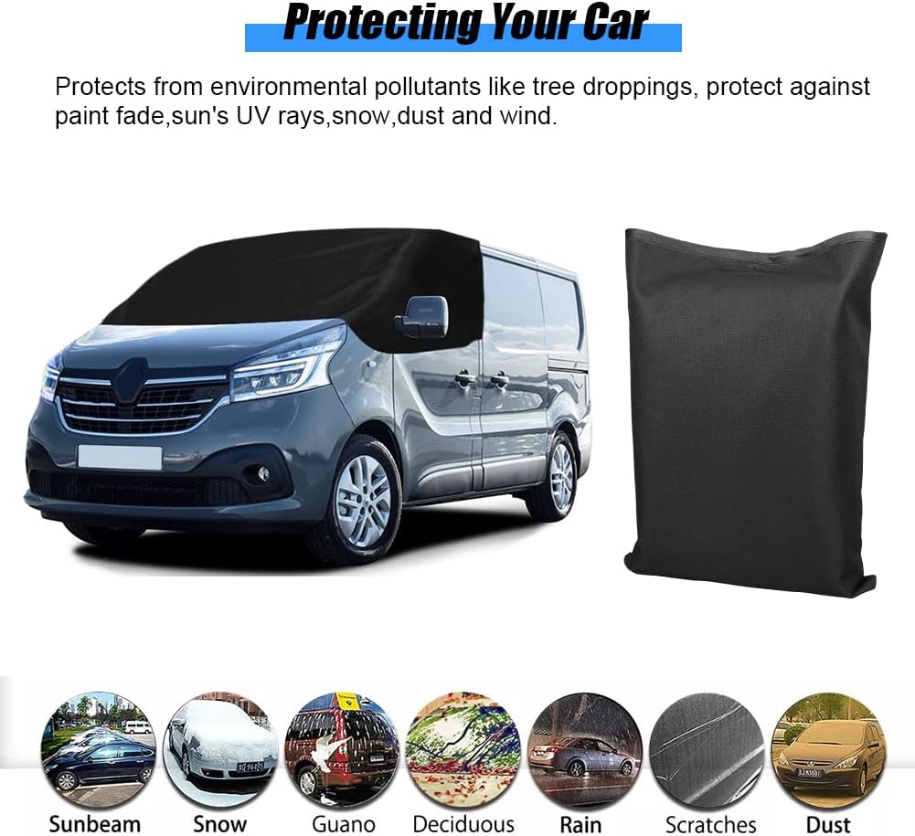 Auto Windschutzscheiben Abdeckung Ersatz für Renault Trafic 2014-2023, 600D Luxus Frontscheiben Sonn
