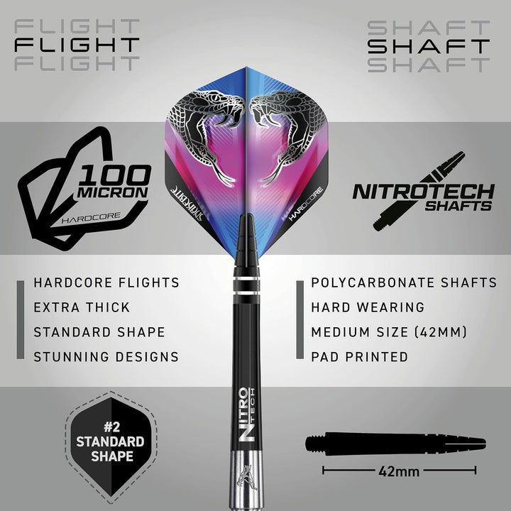 RED DRAGON Peter Wright Snakebite Euro 11: 20g oder 24g Tungsten Darts mit Flights und Schäfte 20.0