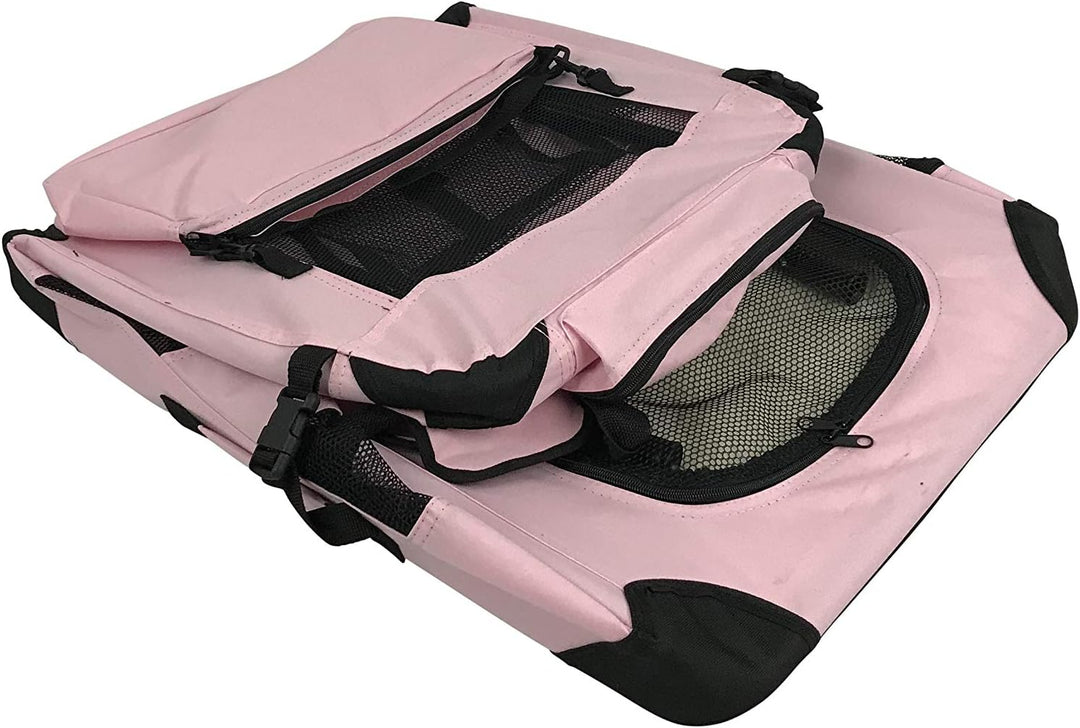 Haustiertransporter, aus weichem Stoff, faltbar, stabil, klein, 49,5 x 34,5 x 35 cm, Pink Small, Sma
