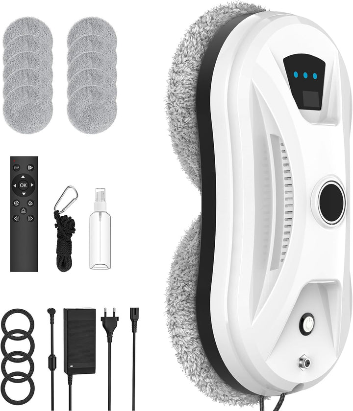 Fensterputzroboter, 5600 Pa Fensterroboter mit Automatische Doppel-Sprühfunktion, 3 Reinigungsmodi,