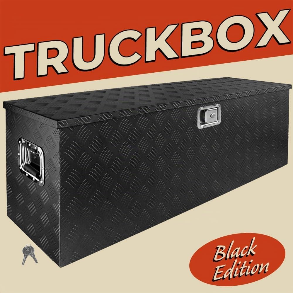 Trucky Truckbox Aluminium Abschliessbar Deichselbox Alu Kiste Anhängerbox Modell 12 (128 x 39 x 46 c
