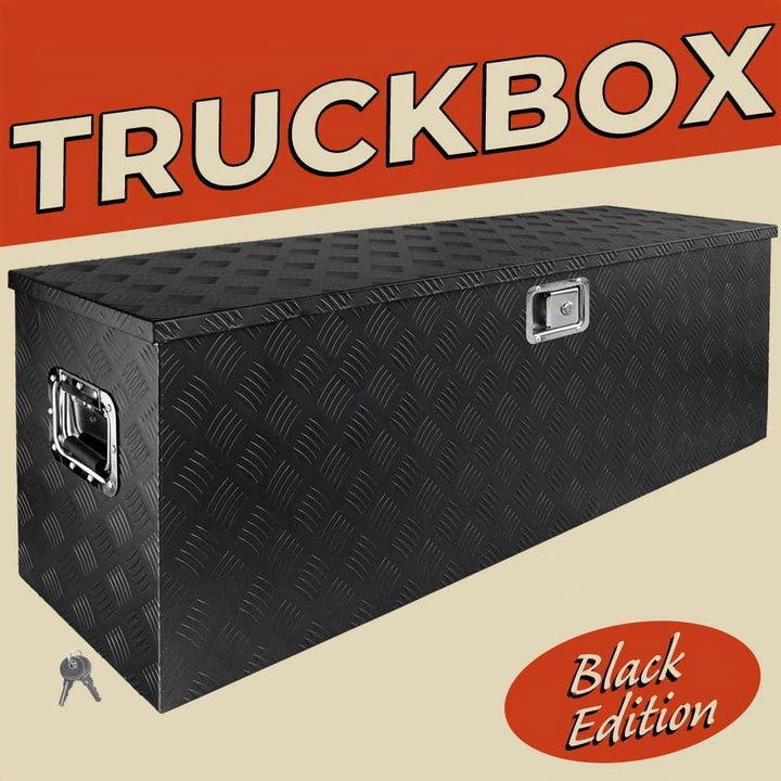 Trucky Truckbox Aluminium Abschliessbar Deichselbox Alu Kiste Anhängerbox Modell 12 (128 x 39 x 46 c