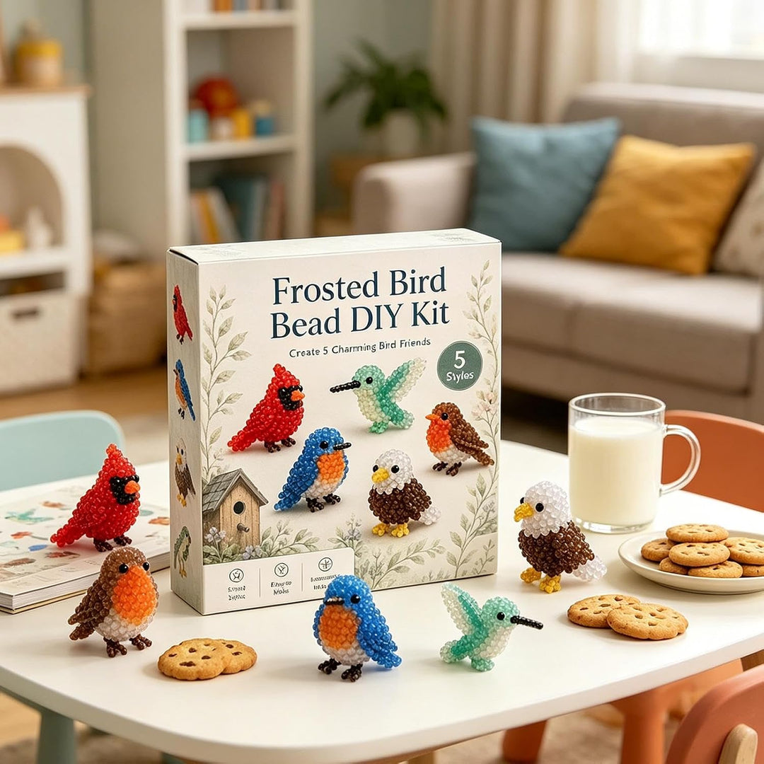 Tier-Perlen-Set - Süsse Handgefertigte Perlenarbeit, Fädelkunst | 3D Perlenvogel DIY-Bastelset - für
