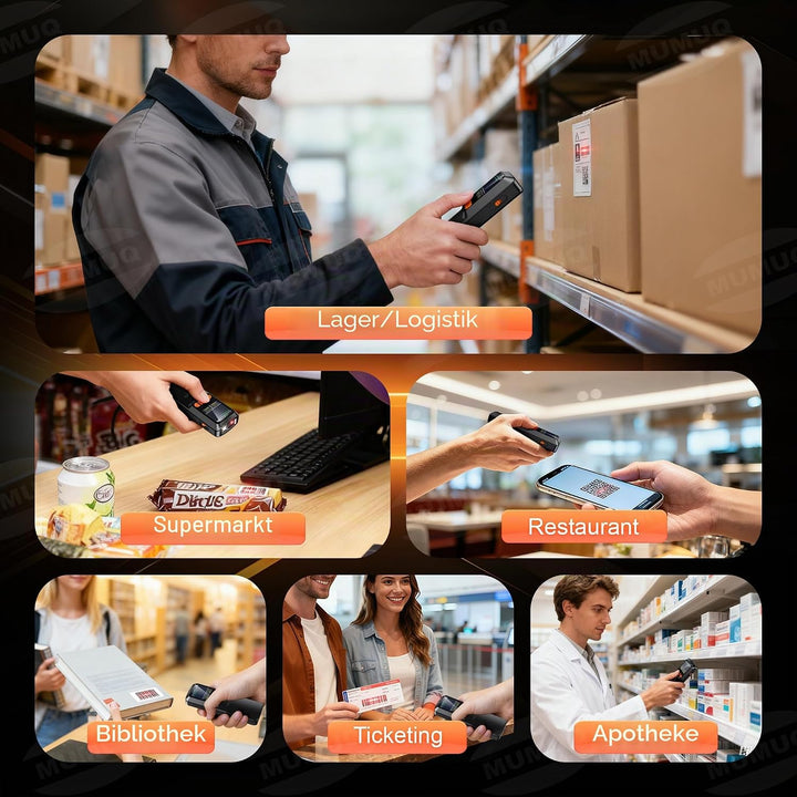 Barcode Scanner Kabelloser Mini 1D/2D QR Code Scanner mit LCD Display | 3-in-1 (BT/2.4G/USB) Konnekt