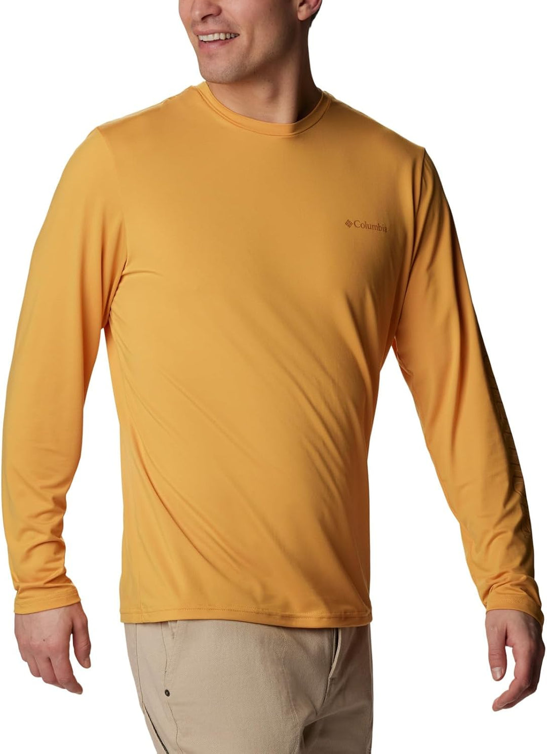 Columbia Herren Tech Trail Graphic T-Shirt mit Aufdruck Raw Honig/Markenschatten-ärmel XL Lang, Raw