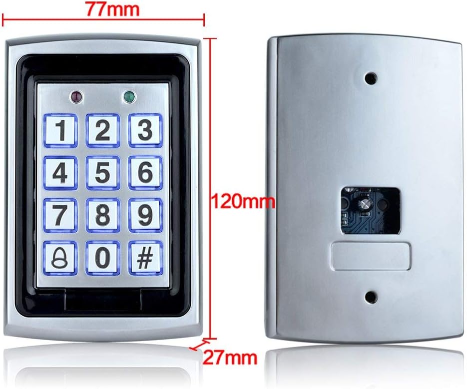 YAVIS Metall Codeschloss Türöffner Zugangskontrolle Tastatur 125 KHz EM Kartenleser Weigang 26 + 10