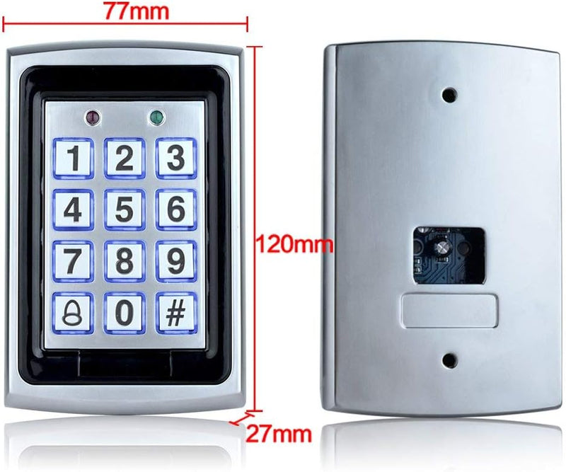 YAVIS RFID Metall Codeschloss Türöffner Tastatur Zugangskontrolle System Kit Set 125 kHz EM Kartenle