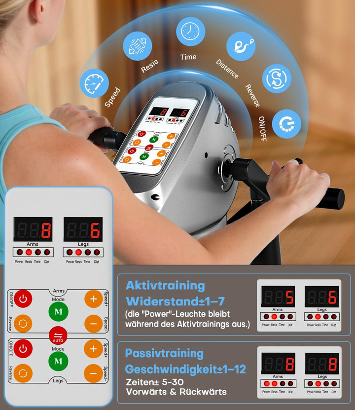 [Aktualisierte] Pedaltrainer, 2025 Neu Heimtrainer Senioren mit Widerstand & Geschwindigkeit, Elektr