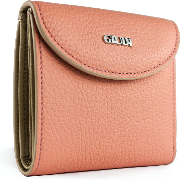 GIUDI ® Geldbörse Damen Leder Klein Blau Echtleder Mini Minimalistisch Mit Münzfach Kartenfächer Kin