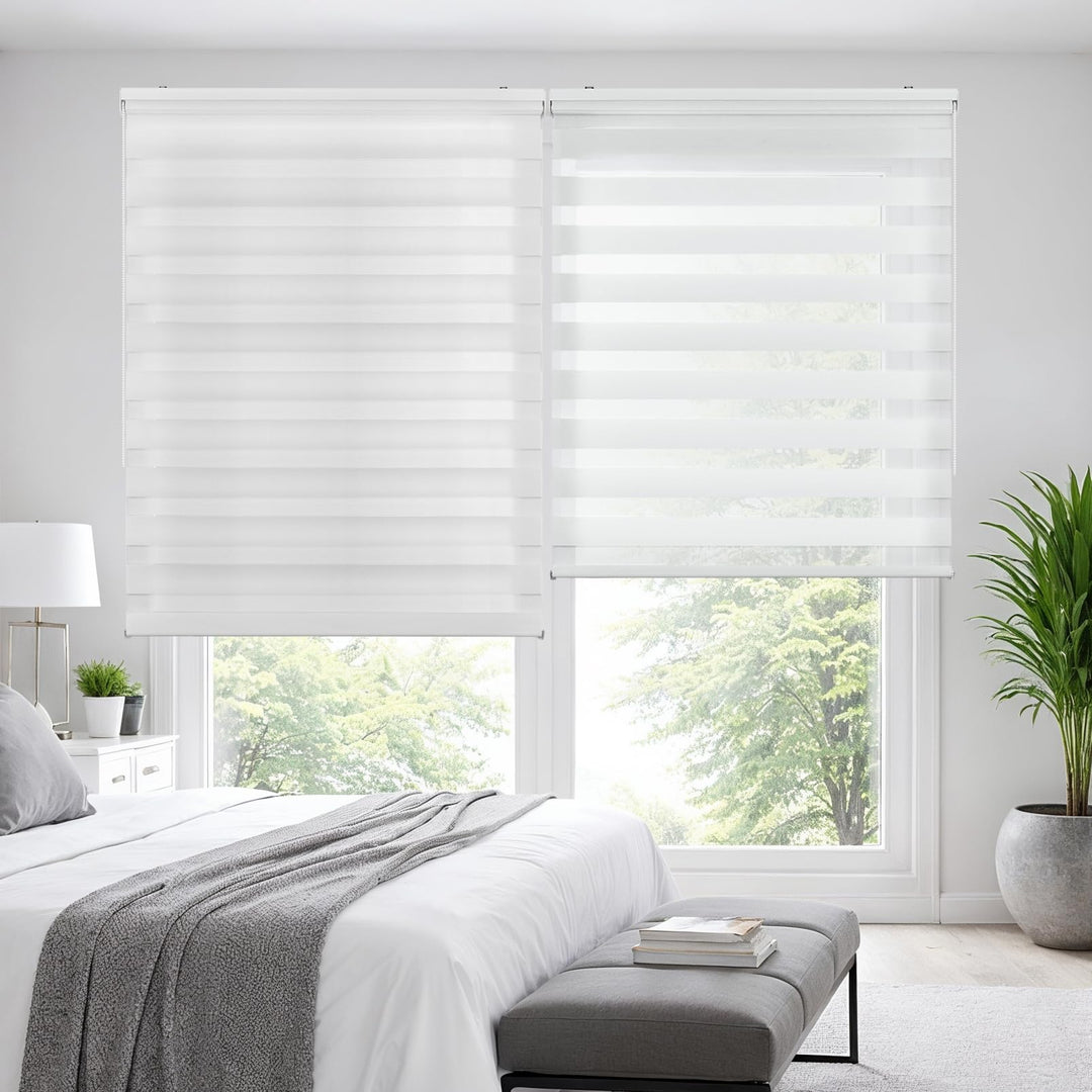 STORESDECO Doppelrollo, Duo Rollo für Fenster und Türen, Zebra Rollo Lichtdurchlässig und verdunkeln