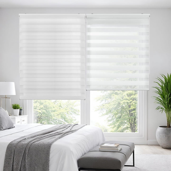 STORESDECO Doppelrollo, Duo Rollo für Fenster und Türen, Zebra Rollo Lichtdurchlässig und verdunkeln