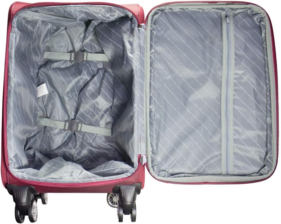 Trendyshop365 Weichgepäck Koffer-Set 3-teilig Maribor 4 Rollen Zahlenschloss Rot Kofferset 3 teilig