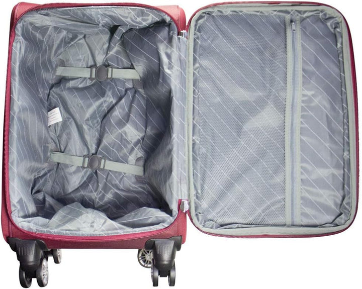 Trendyshop365 Weichgepäck Koffer-Set 3-teilig Maribor 4 Rollen Zahlenschloss Rot Kofferset 3 teilig