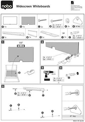 Nobo 1905297 Widescreen 40" Stahl Nano Clean Whiteboard weiss