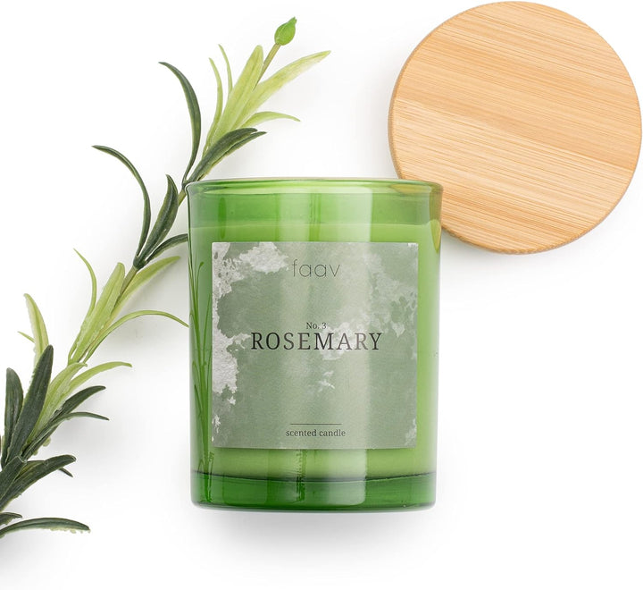 faav Schmuckkerze Rosmarin – Duftkerze inkl. Schmucküberraschung – Kette-Ohrringe-Armband – 45h Bren