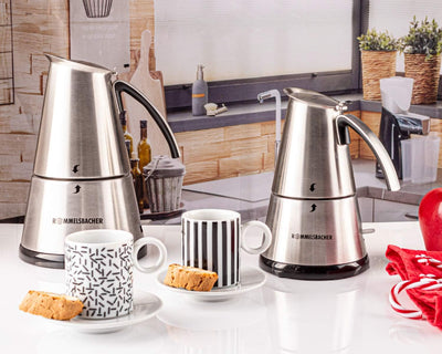 ROMMELSBACHER EKO 364/E Espressokocher elektrisch (2-4 Tassen, 250ml Füllmenge, 2 Edelstahl-Filterei