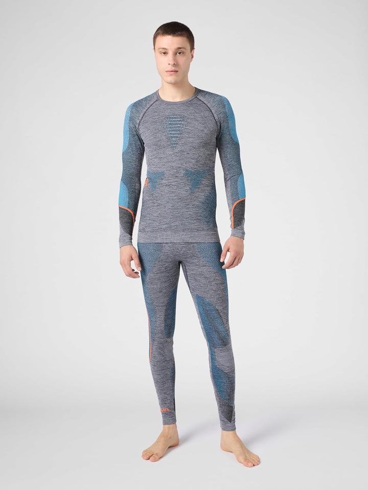 UYN Herren Ambityon Uw Unterhemd Herren Unterhemd, Black Melange/Atlantic/Orange Shiny
