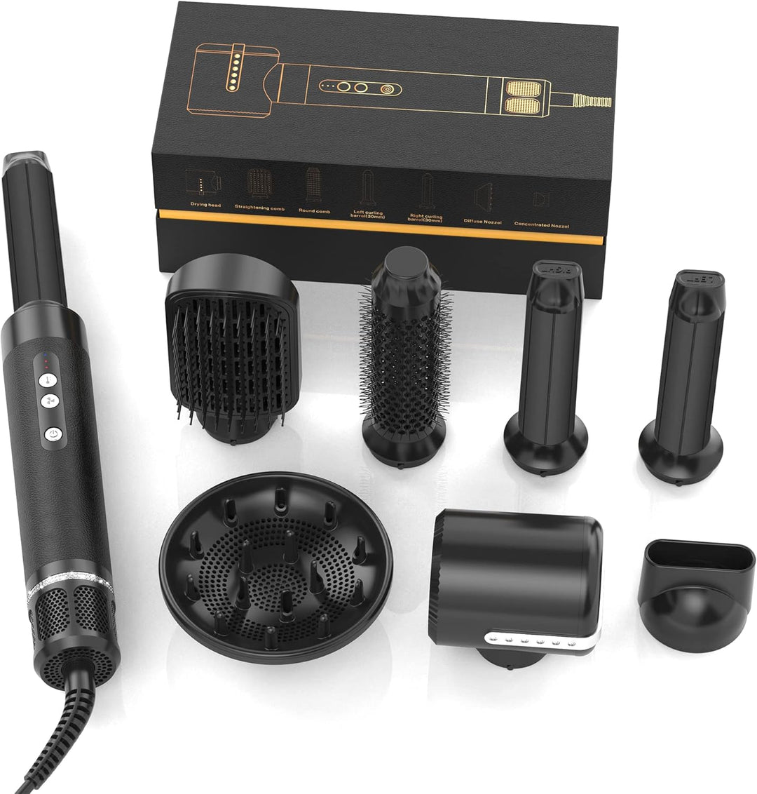 OKWRAP Hair Styler Set 110000 RPM, 7 in 1 Hairstyler Haarstyler, Föhn mit Diffusor, Warmluftbürste,