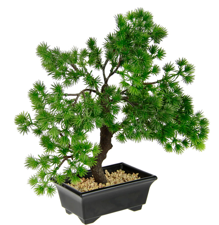 Künstlicher Bonsai Baum in Schale aus Kunststoff Japanische Deko Pflanze für Dekoration Wohnung Schl
