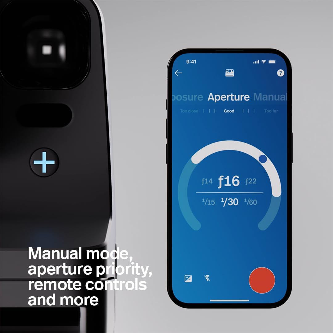Polaroid - Now+ Gen 3 - Sofortbildkamera mit Bluetooth-Verbindung - Bundle Kamera + Farbfilm (16 Fot