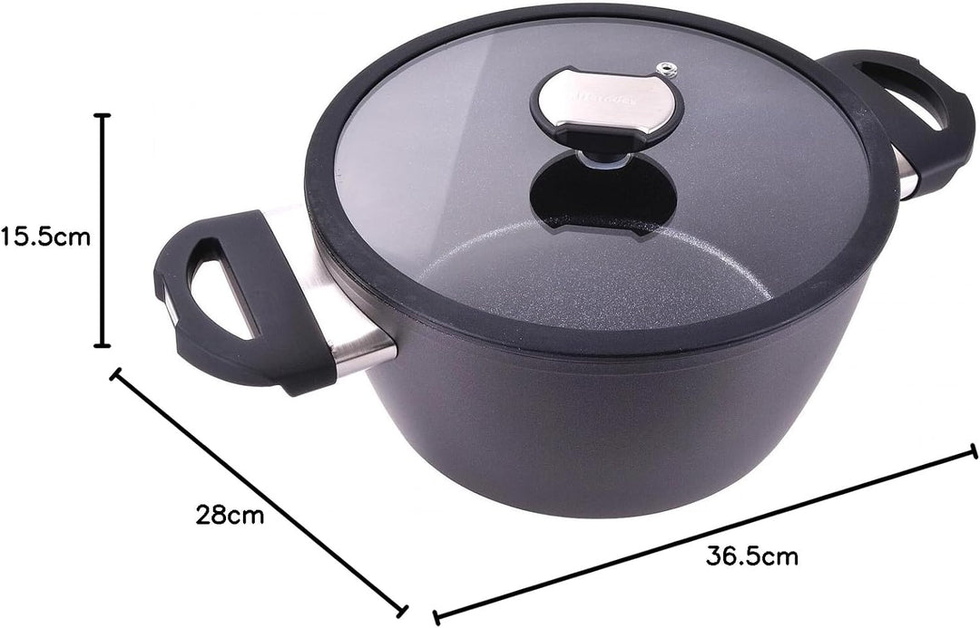 Berndes Balance Induction Kochtopf Enduro, 24 cm, Induktion, Topf extrem Kratzfest, Guss-Optik, allh