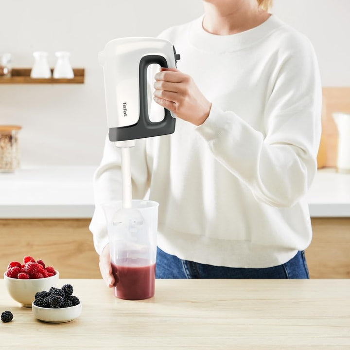 Tefal HT4611 Prep'Mix+ Handmixer | 500 Watt | Schiebeknopf mit 5 Geschwindigkeiten + Turbo | inkl. Z