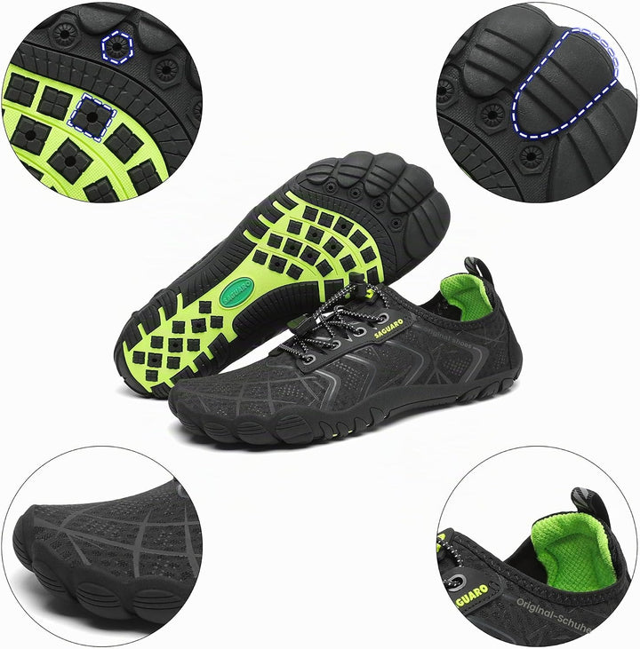 SAGUARO Unisex-Erwachsene Badeschuhe Atmungsaktiv Dicke Sohle Gr.36-46 37 EU Graphit Schwarz, 37 EU