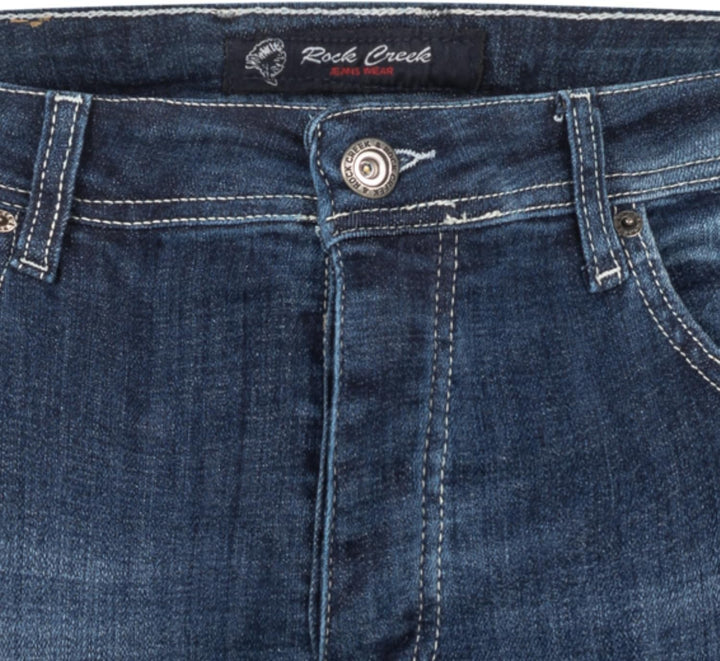 Rock Creek Herren Designer Jeans Denim Blau Hose Herrenjeans RC-2098 W29-W44 29W / 30L Rc-2411-blau,