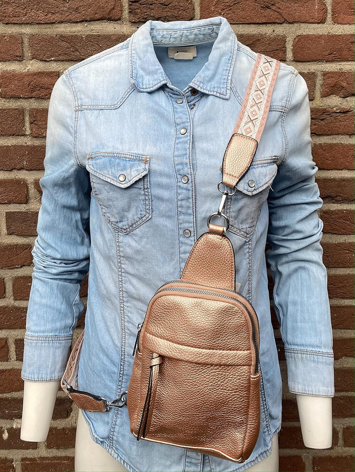 stylx Sling Bag Brusttasche, Crossbody Umhängetasche Damen veganes Leder,Schultertasche Schulterruck