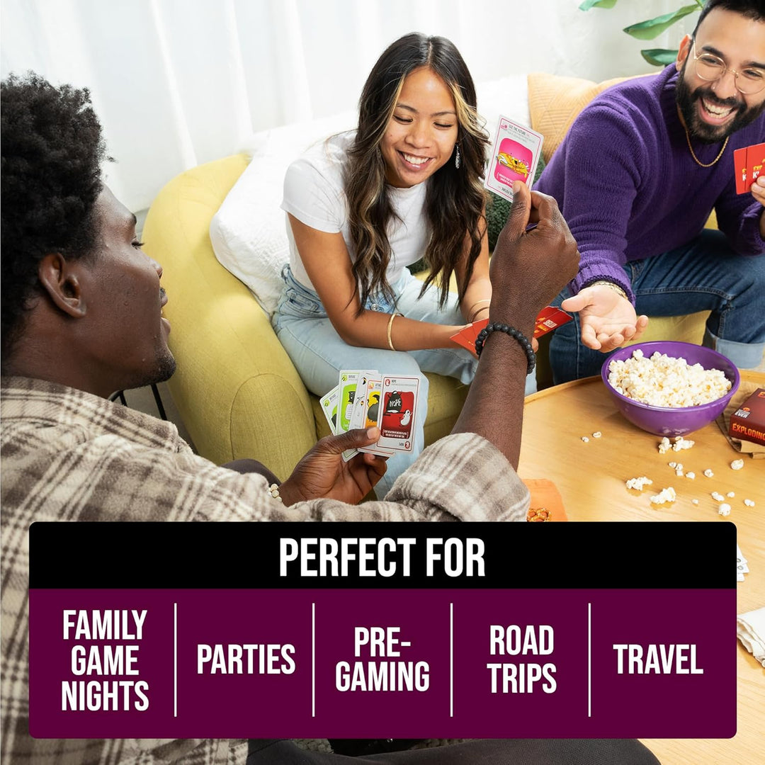 Exploding Kittens Party Pack - Card Games for Adults Teens & Kids - Fun Family Games - A Russian Rou