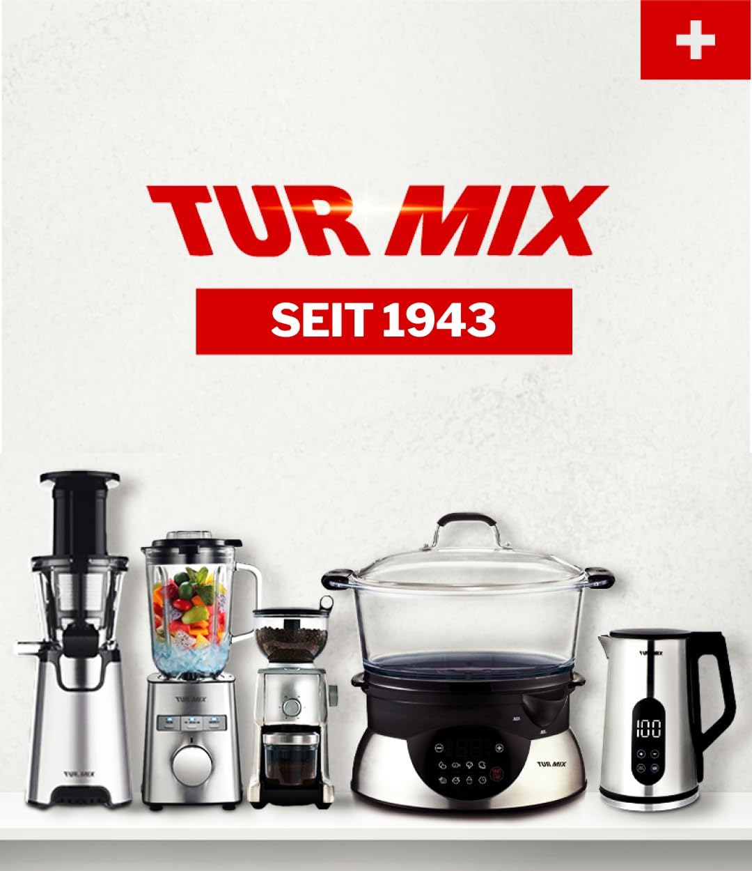 Turmix Steamer CX 220 – Dampfgarer topf 5,2 L mit Glasbehältern & Digitaldisplay, Touch-Bedienung, W