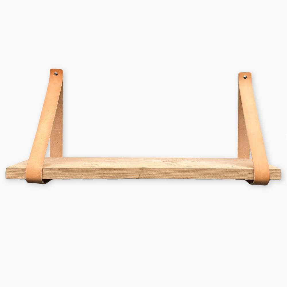 Brute Strength - Regalträger leder - Natur - 6 Stück - Regalstützen - Wandstützen - Regalbänder - Vo