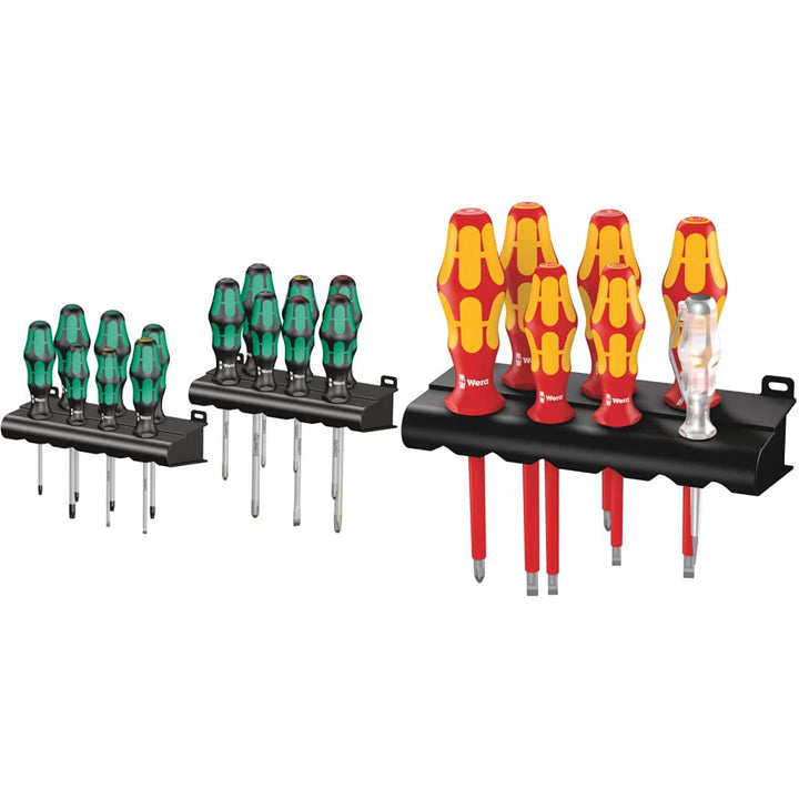 Wera Kraftform Big Pack 300, Schraubendreher Set 14-teilig, 05105630001 & 05006147001 160 i/7 Rack,