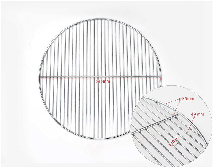 HeRo24 GRILLROST VERCHROMT 54,5 cm 6 mm Aussenring 4 mm Stäbe