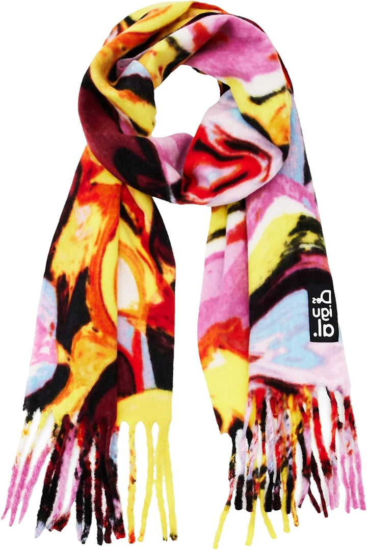 Desigual Damen Scarf_Inca Cork Fur 8001 Golden Haze Winter Accessory Set, Gelb, U