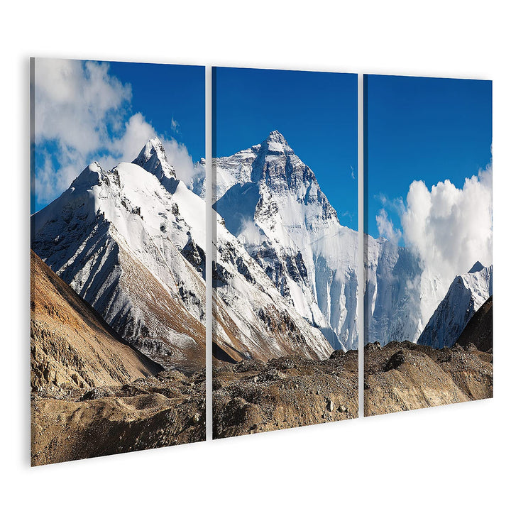islandburner Bild auf Leinwand Mount Everest Bilder Wandbilder Poster Leinwand 130x80cm - 3 Teile, L