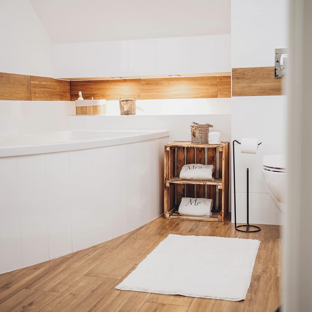 GrandBox Geflammte Holz-Kiste 50x40x30 2er Set mit Mittelbrett Vertikal, Wein-Kiste, Obst-Kiste, Kam