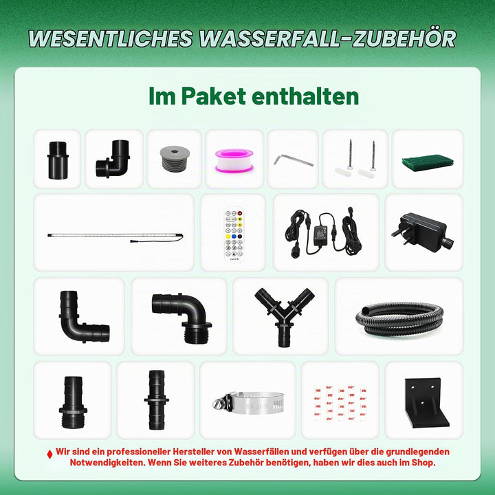 Longrun 30cm Teich Wasserfall Klingen Set, 304 Edelstahl Wasserfall Überlauf, Aussenpool Brunnen mit