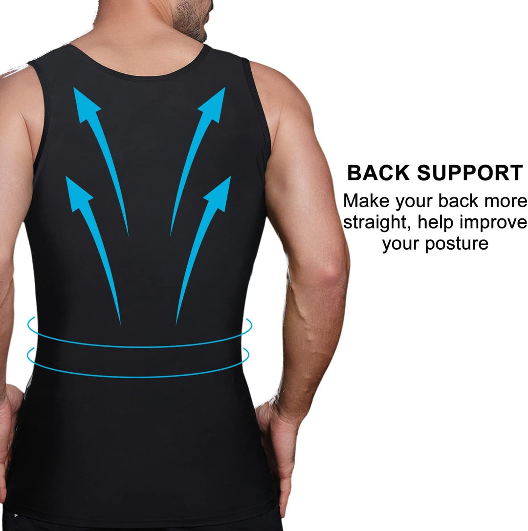 Lgtfy Herren Bauchweg Body Shaper Weste Brust Bauch Kompression Tank Top Bauch Verstecken Unterhemde