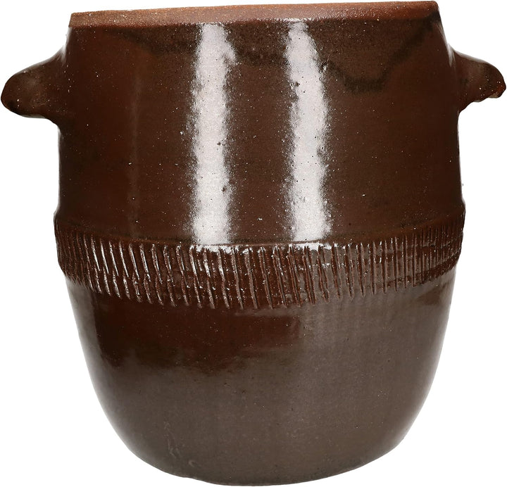 KOTARBAU® Keramik Gärtopf 30L Gurkentopf mit Deckel Steinzeug Sauerkrauttopf Keramiktopf Steinguttop