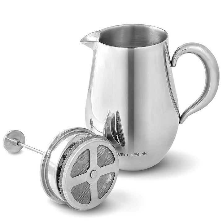 VeoHome French Press Kaffeebereiter Kaffeekanne unzerbrechlich und hält Ihren Kaffee Dank der Doppel