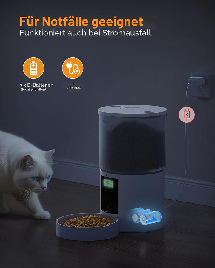 Futterautomat Katze Katzenfutter Automat mit Timer: Futternapf mit Automatic Futterautomat - 10s-Ruf