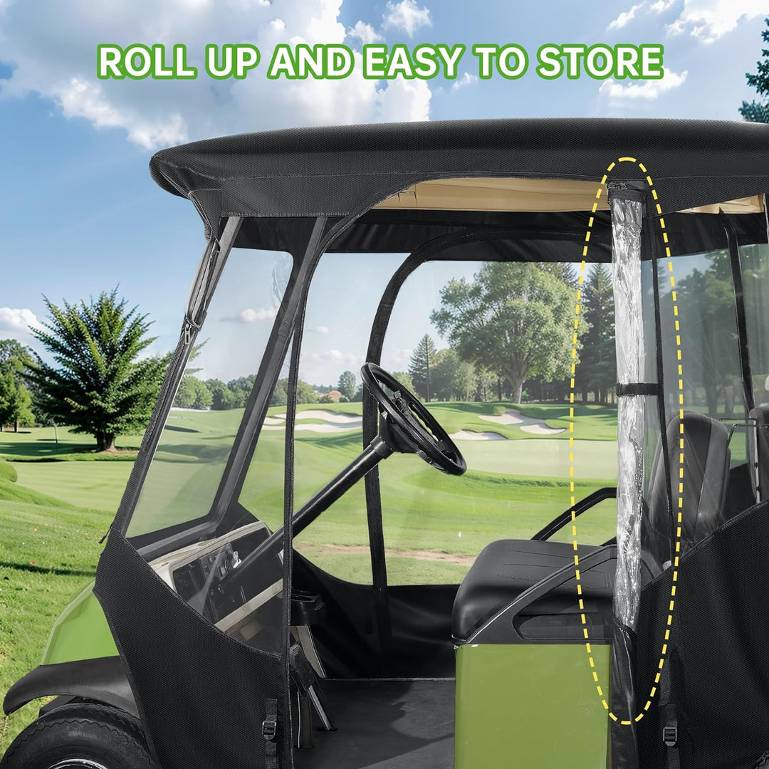10L0L Golf Cart Deluxe Enclosure für 2 Passagiere Club Car Precedent & Temo,600D Winddicht Wasserdic