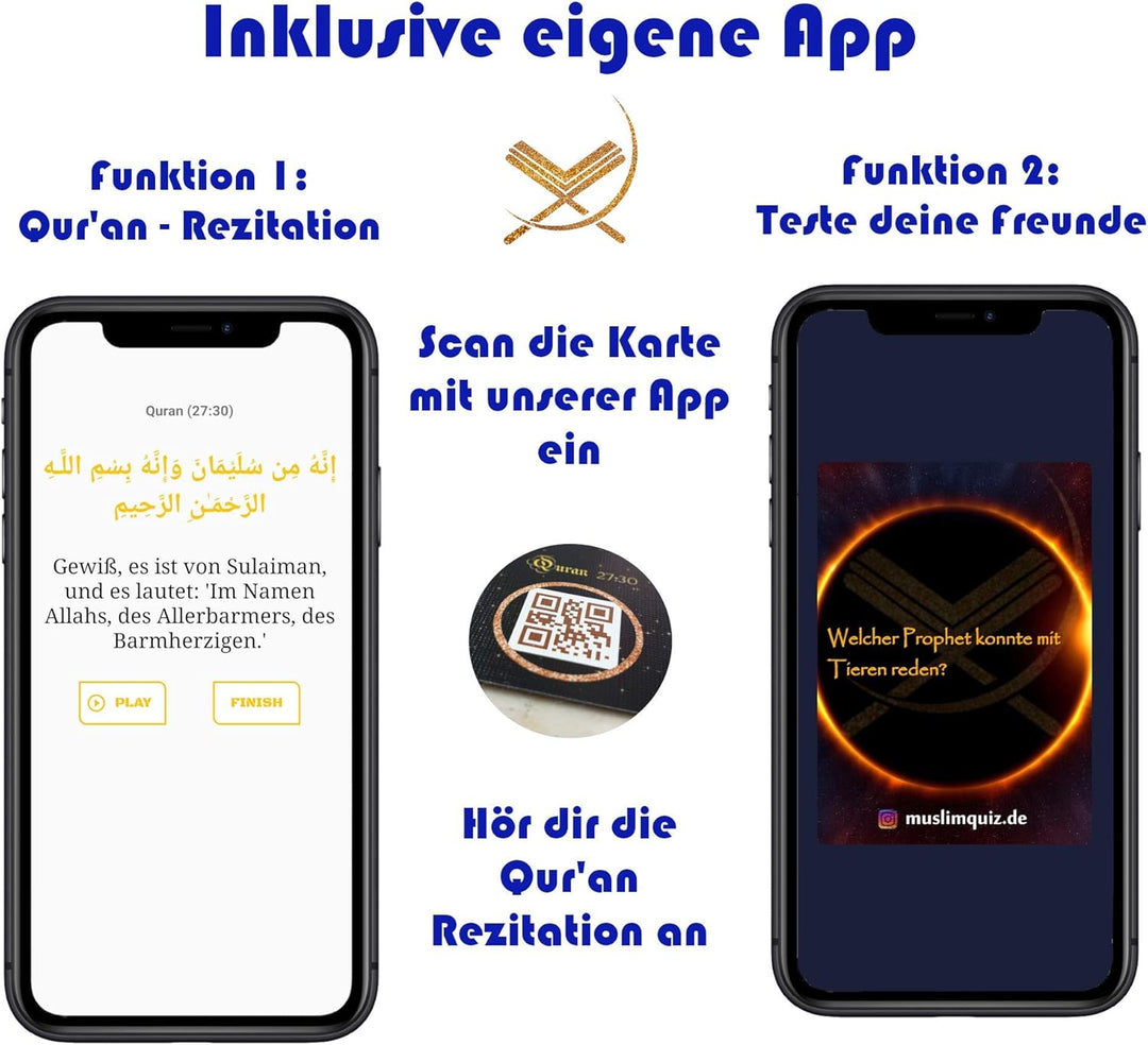 Islamisches Geschenk Spiel Quiz Quran Fragen über Koran und Islam inklusive eigene muslimquiz App (A