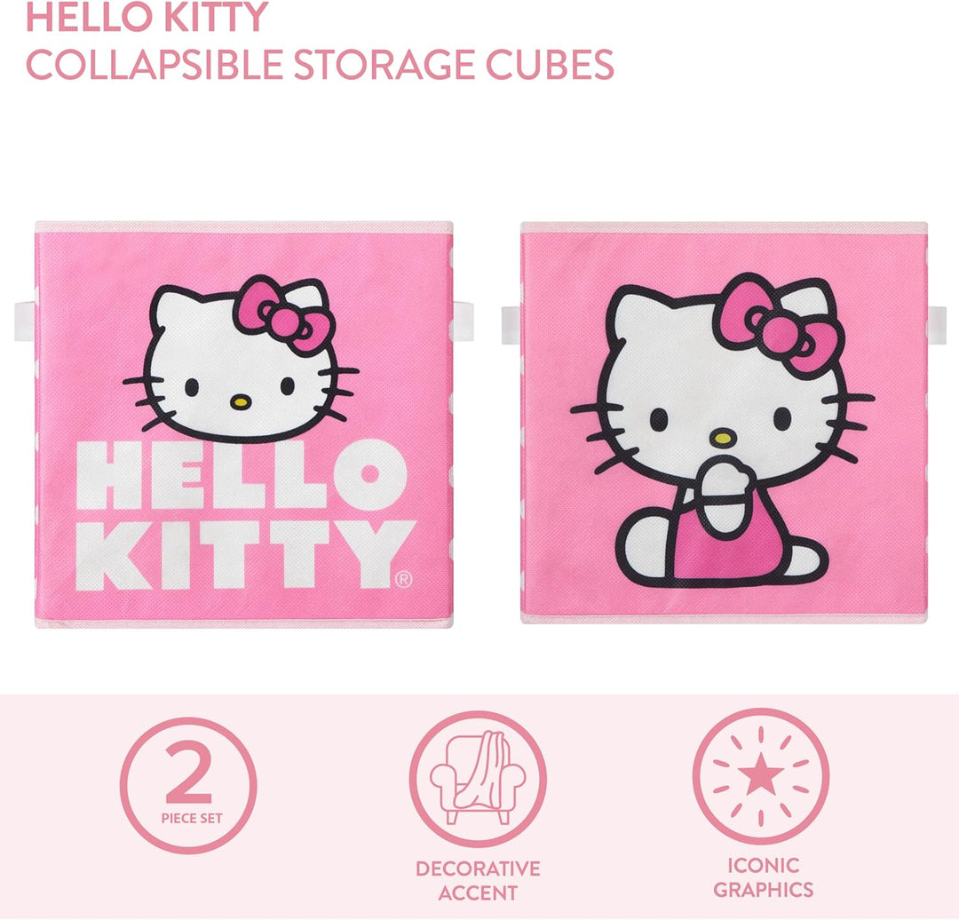 Idea Nuova Hello Kitty Aufbewahrungswürfel mit Griffen, 25,4 x 25,4 x 25,4 cm, 2 Stück, Hello Kitty