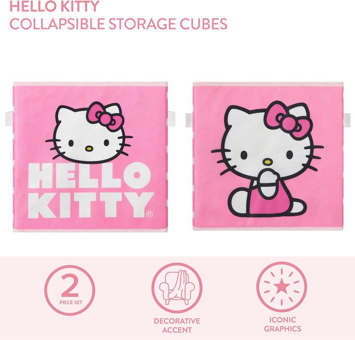 Idea Nuova Hello Kitty Aufbewahrungswürfel mit Griffen, 25,4 x 25,4 x 25,4 cm, 2 Stück, Hello Kitty