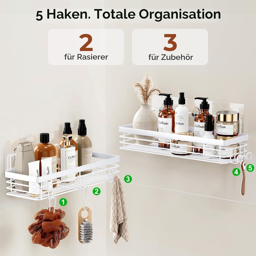 Orimade Duschablage ohne Bohren Edelstahl Duschregal Duschkörbe für für Shampoo und Duschgel 2 Stück