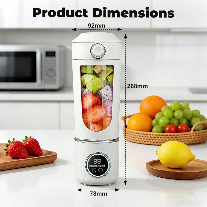 Tragbarer Mixer, 700ml Kleiner Entsafter, Mixer Smoothie Maker to Go mit Digitalanzeige,USB Wiederau