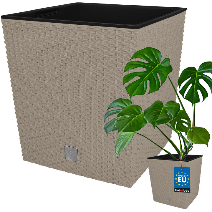 KOTARBAU® Blumentopf 400 mm Mocca Übertopf mit Innentopf für Pflanzenzucht 400x400x408 mm Mocca, 400